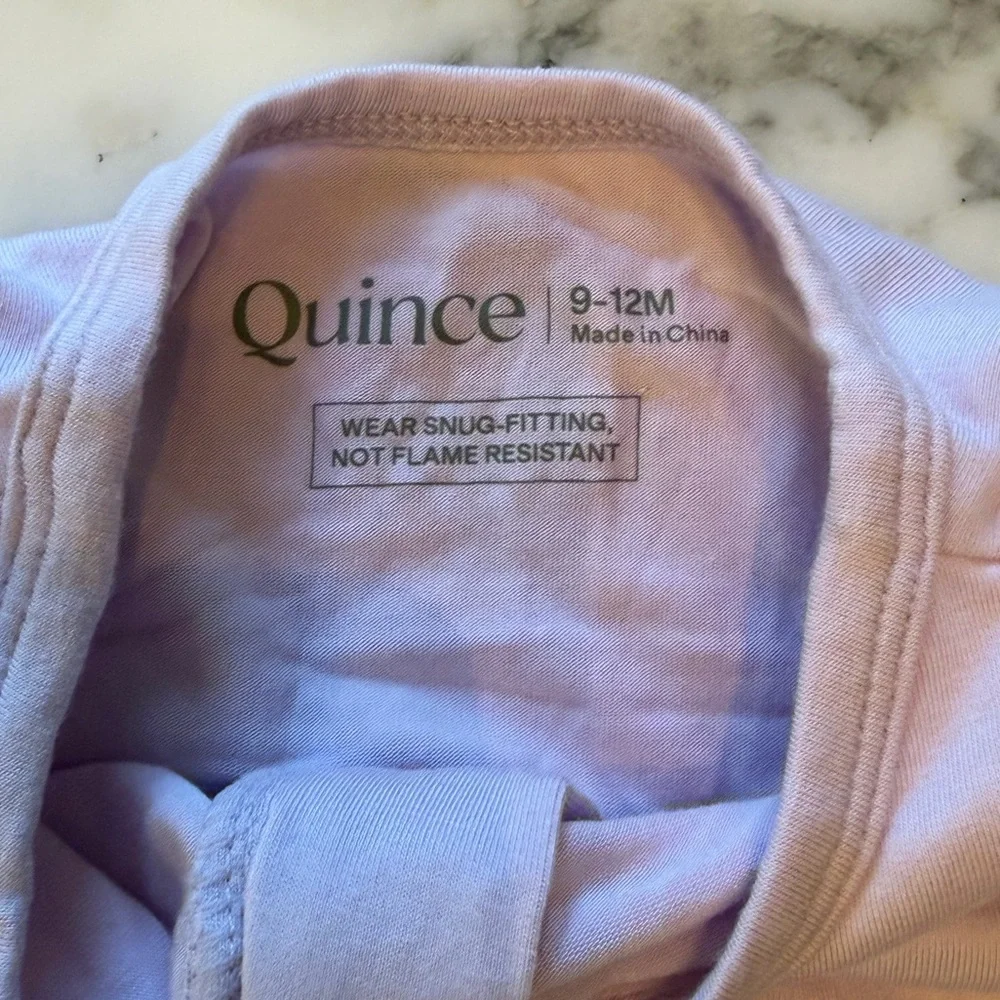 NWOT Quince Lilac Purple Zip Up Onsie Sz 9-12 mo